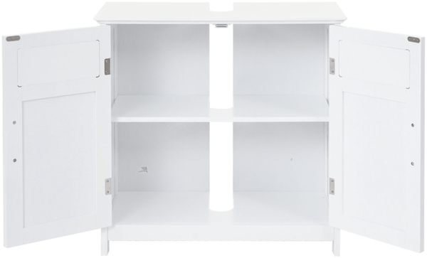 Waschbeckenunterschrank HWC-A85, Badschrank 60x60x30cm ~ weiß Bild 5