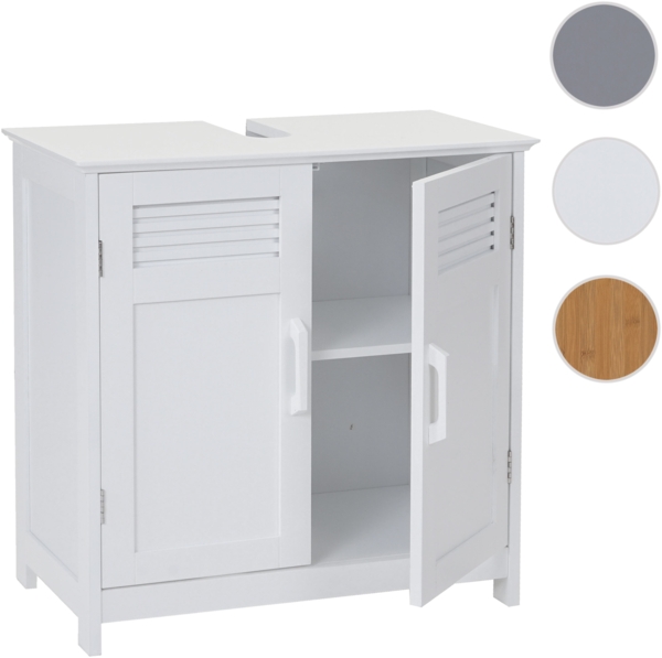 Waschbeckenunterschrank HWC-A85, Badschrank 60x60x30cm ~ weiß Bild 9