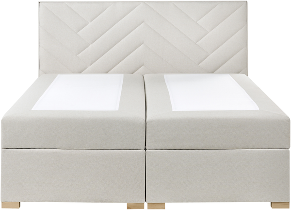 Boxspringbett mit Stauraum ESQUIRE Stoff Cremeweiß 180 x 200 cm Bild 6