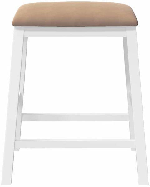vidaXL Barstühle mit Kissen 2 Stk. Weiß Massivholz Gummibaum 4102583 Bild 5