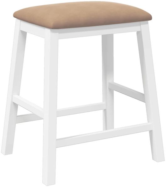 vidaXL Barstühle mit Kissen 2 Stk. Weiß Massivholz Gummibaum 4102583 Bild 7
