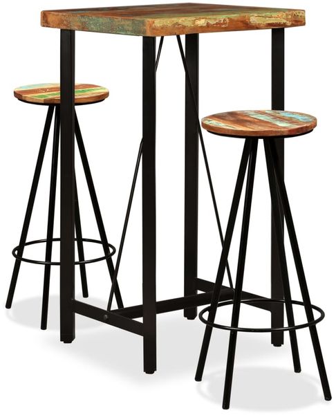 vidaXL 3-tlg. Bar-Set Altholz Massiv 275140
