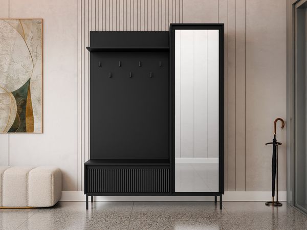 Garderoben-Set Ozmi 1D1K (Farbe: Schwarz)