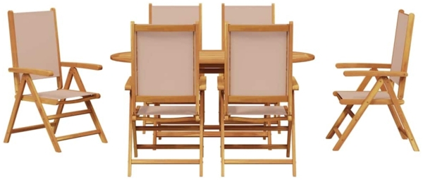 vidaXL Garten Essgruppe 7 pcs Taupe Akazie Massivholz 3375747 Bild 8