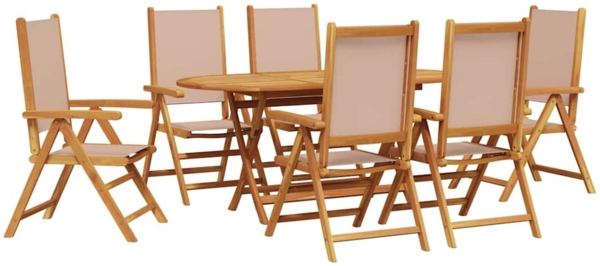 vidaXL Garten Essgruppe 7 pcs Taupe Akazie Massivholz 3375747 Bild 1
