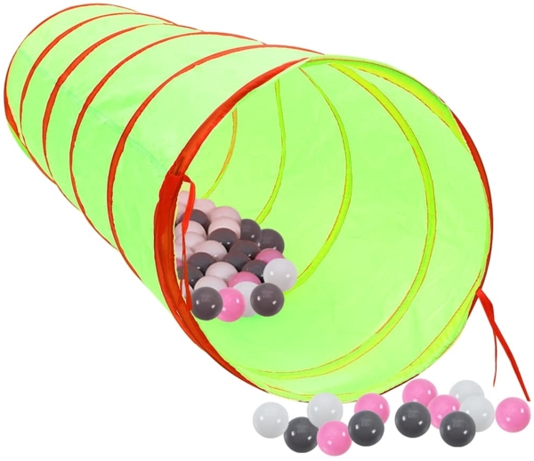 Spieltunnel mit 250 Bällen Grün 175 cm Polyester