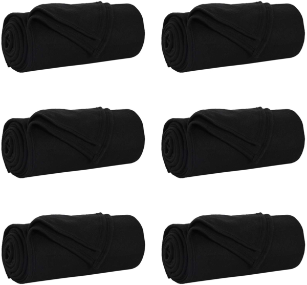 vidaXL Wohndecken 6 Stück Schwarz 170 x 130 cm Fleece 42017065
