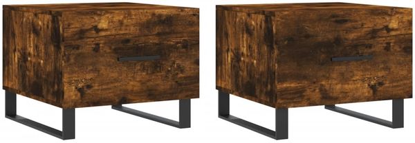Couchtische, Sofatische 2 Stk. Räuchereiche 50x50x40 cm Holzwerkstoff
