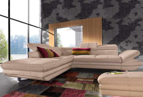 COTTA Ecksofa Enterprise L-Form, mit Kopf- und Armteilverstellung, wahlweise mit Bettfunktion