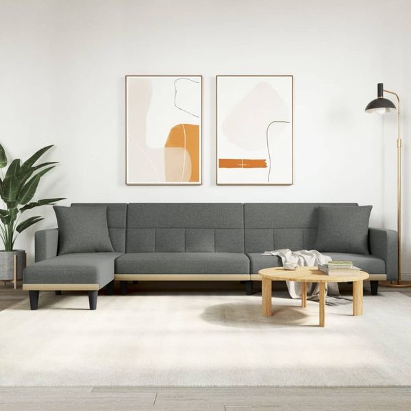 vidaXL Schlafsofa in L-Form Dunkelgrau 275x140x70 cm Stoff 3157233