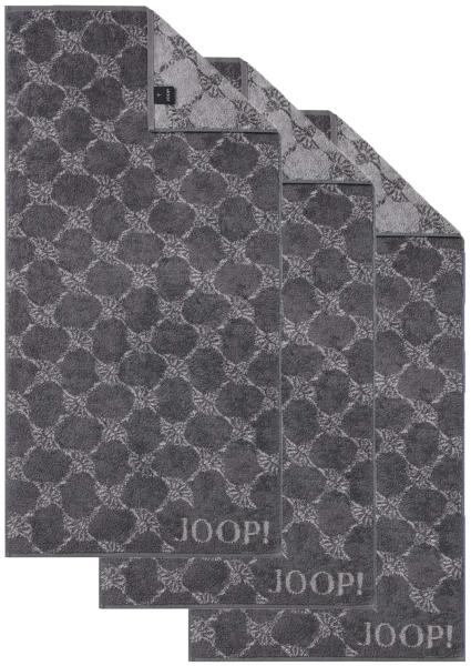 JOOP! Handtuch Classic / Infinity Kollektion, 3er Pack - Walkfrottier Anthrazit Cornflower 50x100cm