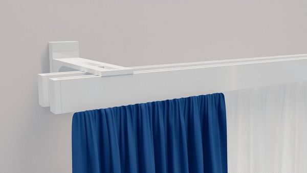 indeko Gardinenstange Bern, 2-läufig, Wunschmaßlänge, verschraubt, Aluminium, Innenlauf Komplett-Set inkl. Gleitern und Montagematerial