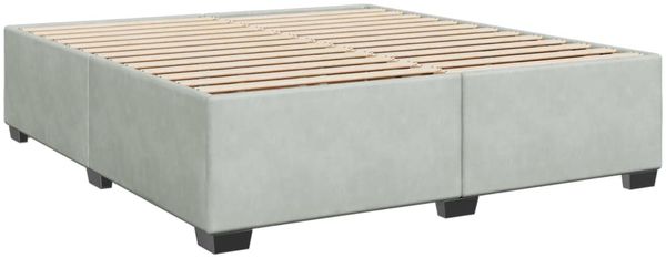 vidaXL Boxspringbett mit Matratze Hellgrau 200x200 cm Samt 3288696 Bild 10