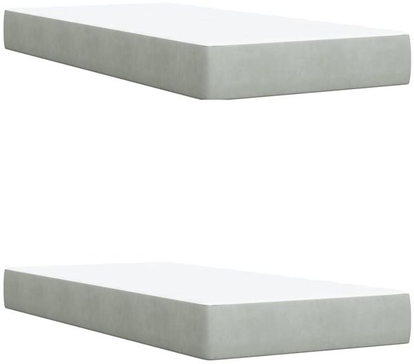 vidaXL Boxspringbett mit Matratze Hellgrau 200x200 cm Samt 3288696 Bild 12
