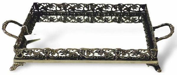 Casa Padrino Barock Tablett Antik Messing 45 cm - Barockstil Gastronomie Accessoires
