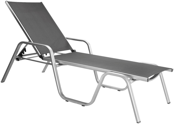BASIC PLUS Stapelliege Gestell silber Textil anthrazit, max. 120 KG 0301214-0000