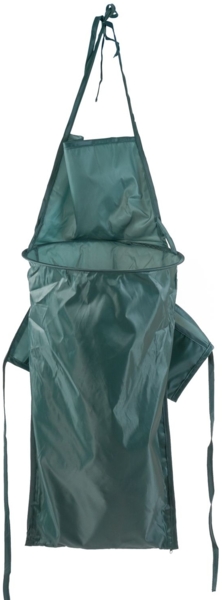 BURI Gartenschürze mit Sammelbehälter Gärtnerschürze - Schürze mit Auffangbehälter zum entleeren und 2 Seitentaschen in grün, wasserabweisend