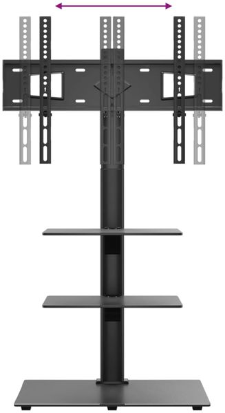 vidaXL TV-Eckständer mit 3 Ablagen für 32-65 Zoll Schwarz 379567 Bild 7