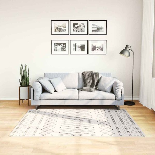 vidaXL Teppich Waschbar Schwarz und Weiß 120x170 cm 373996