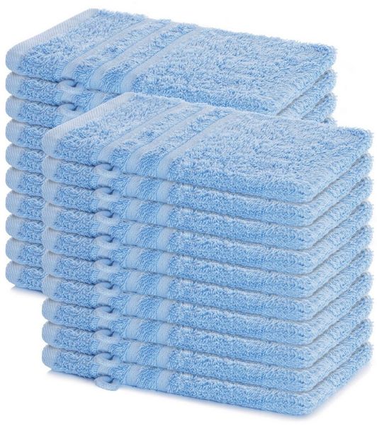 Lavea Waschhandschuh 20er Set Waschhandschuhe, 15 x 21 cm, Elena-Frottierserie, Waschlappen, (20-St), 500 g/m² Frottier, weich & saugstark, pflegeleicht