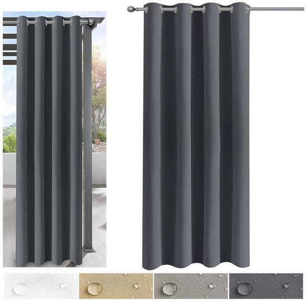 BTTO V&G Outdoorvorhang TerrasseVorhang AußenGardine Wasserdicht Outdoor Gardinen ÖsenVorhänge (1 St), Kabelloses Panel
