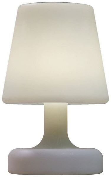 F-H-S International LED Außen-Tischleuchte 35703 LED Solar-Tischleuchte Kunststoff weiß 25x16cm 4 Dioden warmweiß