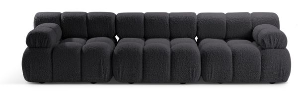 Micadoni Modulares Sofa Bellis 3-Sitzer Boucle Rolf Graphit