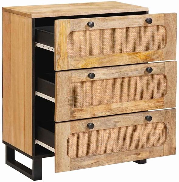 Sideboard, Kommode Braun 60 x 33 x 75 cm Massivholz Mango j1356p