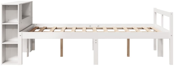 vidaXL Massivholzbett mit Regal ohne Matratze Weiß 150x200 cm Kiefer 3321972 Bild 4
