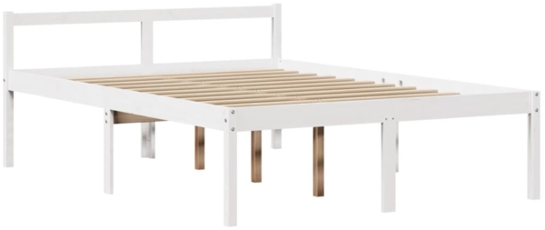 vidaXL Massivholzbett mit Regal ohne Matratze Weiß 150x200 cm Kiefer 3321972 Bild 7