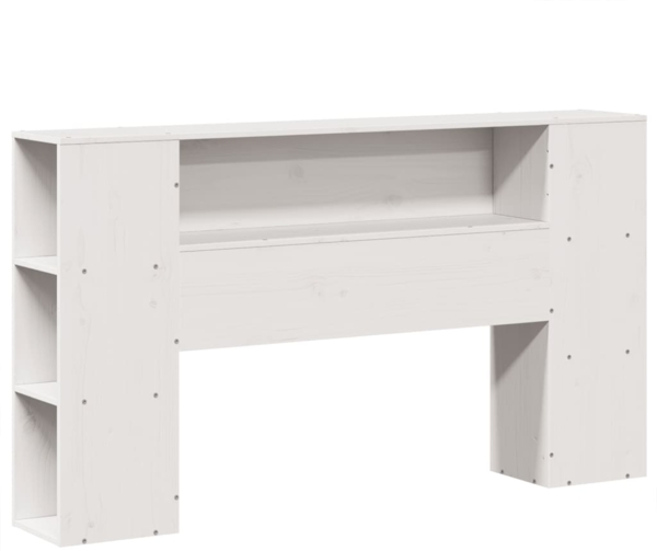 vidaXL Massivholzbett mit Regal ohne Matratze Weiß 150x200 cm Kiefer 3321972 Bild 6
