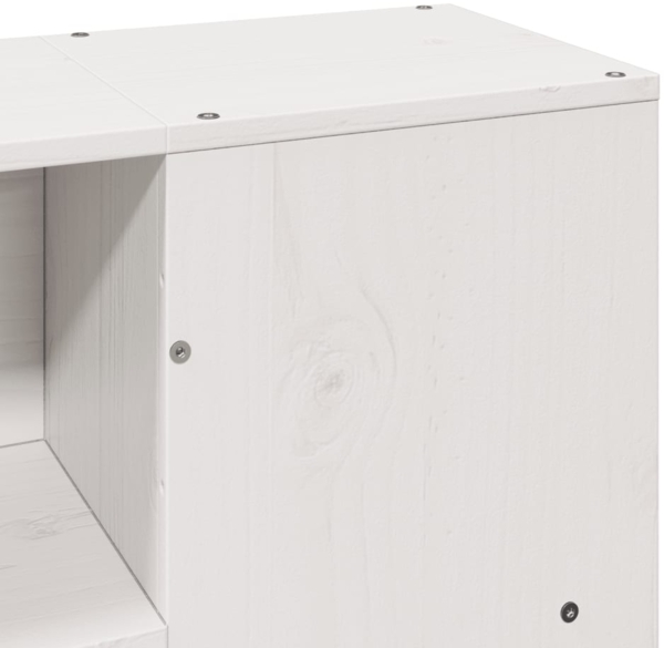 vidaXL Massivholzbett mit Regal ohne Matratze Weiß 150x200 cm Kiefer 3321972 Bild 9