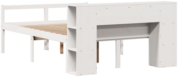 vidaXL Massivholzbett mit Regal ohne Matratze Weiß 150x200 cm Kiefer 3321972 Bild 5