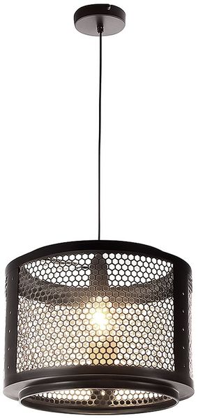LED Hängelampe, Gitteroptik, schwarz gold, H 150 cm