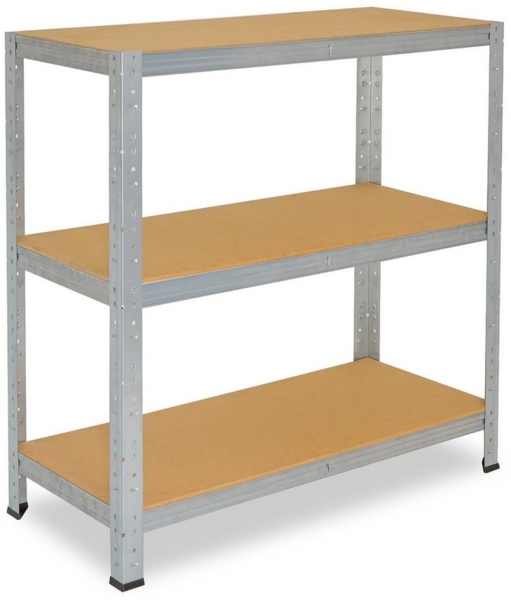 shelfplaza HOME 90x60x30 cm Schwerlastregal in grau-verzinkt mit 3 Böden und 175 kg Traglast pro Boden