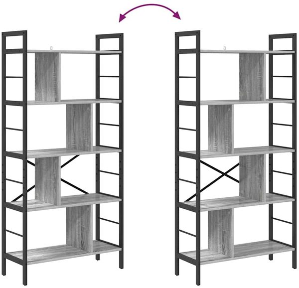 vidaXL Bücherregal Graues Sonoma 75 x 30 x 156 cm Holzwerkstoff 883961 Bild 10