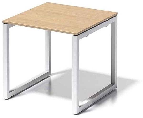BISLEY Cito Schreibtisch, 740 mm höhenfixes O-Gestell, Metall, Mp396 Dekor Ahorn, Gestell Verkehrsweiß, 80 x 80 x 85 cm