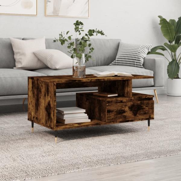 vidaXL Couchtisch Räuchereiche 90x49x45 cm Holzwerkstoff 831017