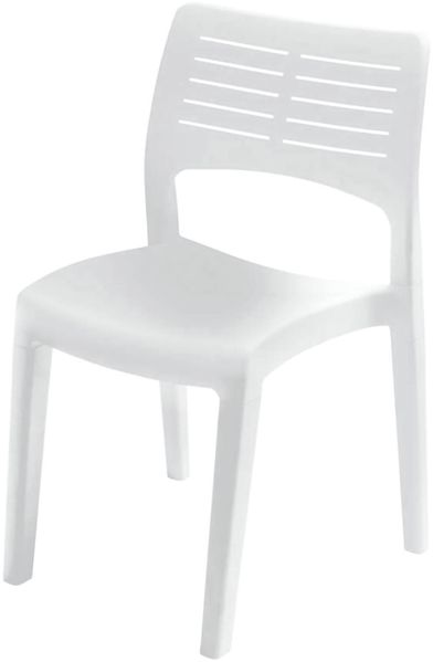 Dmora Outdoor-Stuhl Genny, Gartensitz, Stuhl für Esstisch, Outdoor-Sessel, 100 % Made in Italy, 50 x 51 x 82 cm, Weiß