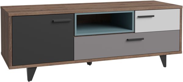 Lowboard TV-Kommode RAVEN 1 Tür 2 Schubladen Gerätefach von Forte