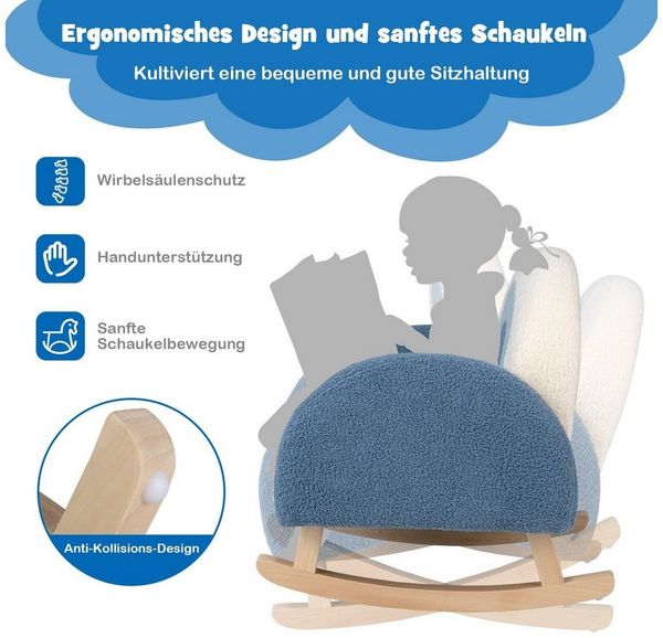 COSTWAY Kindersofa, mit Schaukelfunktion,mit Lehne,bis 50kg