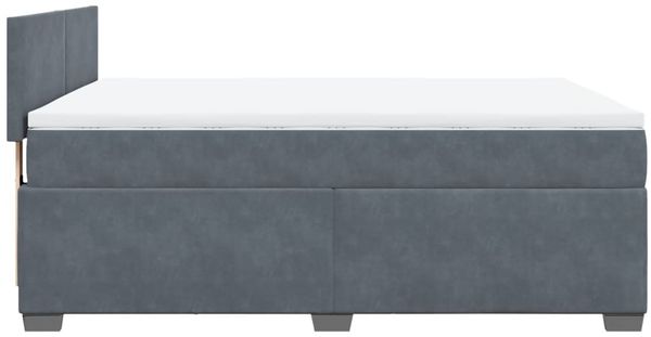 vidaXL Boxspringbett mit Matratze Dunkelgrau 140x200 cm Samt 3286325 Bild 9