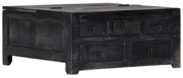 vidaXL Couchtisch Schwarz 65x65x30 cm Massivholz Mango 247986