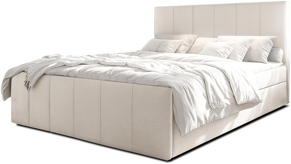 AX LIVING Levente Bett mit Bettkasten 180x200 Beige Boxbett Stauraum Bild 2