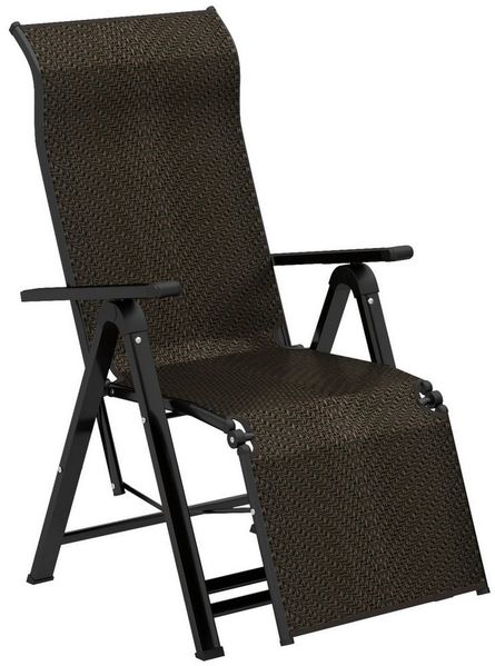 COSTWAY Gartenliege, 1 St, PE Rattan, klappbar & verstellbar