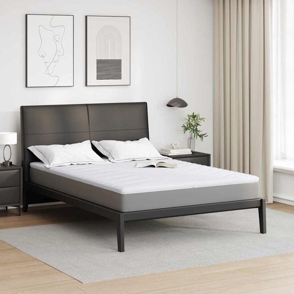 vidaXL Matratzenauflage Weiß 140 x 190 cm Strickstoff 4106418
