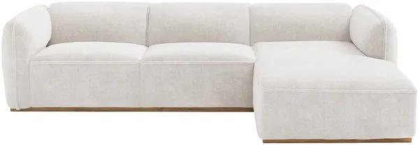 Vente-unique - CANOBRU Sofa Holz, PlatteStoff Beige - B 167 cm x H 74 cm x L 272 cm