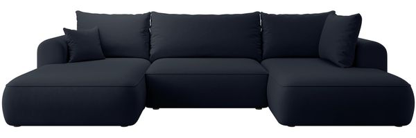 Selsey Sofa Ecksofa Eckcouch Schlafsofa Couch Mit Stauraum Schlaffunktion Pflegeleicht Polyurethanschaum U Form Rechts OVO Dunkelblau Veloursoptik Castel