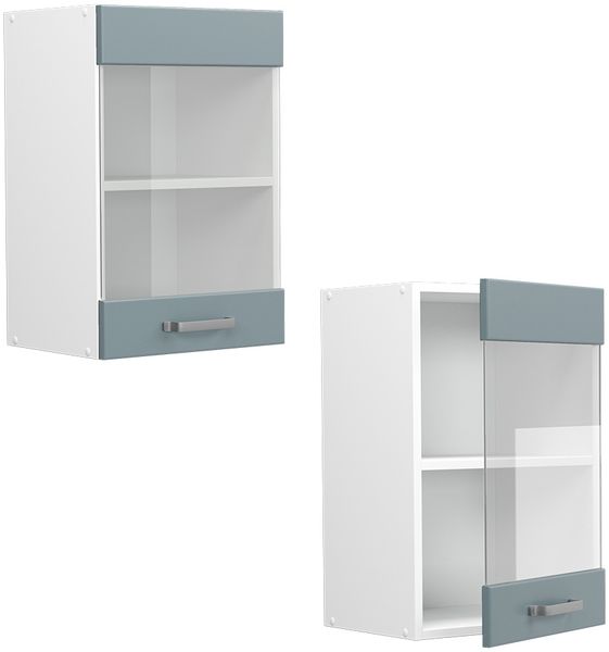 Hängeschrank R-Line Blau-Grau 40 cm mit Glastür Vicco Bild 6