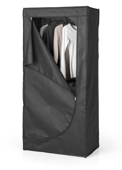EASYmaxx Stoffschrank Stoffschrank mit Reißverschluss 70x46x148cm Stauraum für Hemden Hosen Jacken Pullover Flur Balkon Garten Terrasse